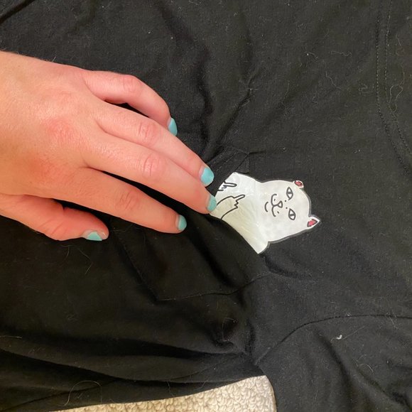 RipnDip black middle finger cat shirt size small - Picture 2 of 2